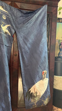 Load image into Gallery viewer, Incredible Vintage 17 Hand Painted Cranes Silk Kimono Robe