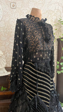 Load image into Gallery viewer, Outrageous 1970’s 1980’s Vintage Black and Gold Italian Dress