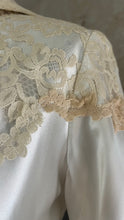 Load image into Gallery viewer, Breathtaking 1950’s Vintage White Satin and Ivory Lace Bridal Gown Wedding Dress