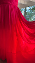 Load image into Gallery viewer, Gorgeous 1950’s Vintage Cherry Red Silk Chiffon Dress