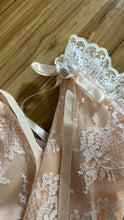 Load image into Gallery viewer, Fairytale 1980’s Vintage Pink Satin and White Lace Dream Dress with Armlets