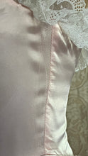 Load image into Gallery viewer, Sweetheart 1980’s Vintage Pink Satin and Ruffled White Lace Gown