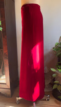 Load image into Gallery viewer, 1970’s Vintage Blood Red Velvet Bell Bottom Palazzo Pants