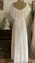 Load image into Gallery viewer, 1980’s Vintage Butter Cream Lace Off Shoulder Candi Jones Dress