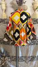 Load image into Gallery viewer, Homemade 1960’s Vintage Psychedelic Geometric Print Bell Sleeve Extreme Mini Dress