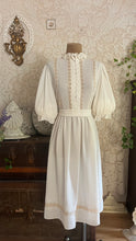 Load image into Gallery viewer, 1970's Vintage Bonnie Strauss Bone White Chiffon Secretary Dress