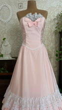 Load image into Gallery viewer, 1980’s Vintage Pink Lace and Taffeta Strapless Dream Dress