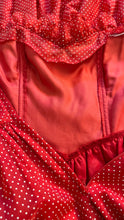 Load image into Gallery viewer, Heart Stopping 1980's vintage Red Swiss Dot Chiffon Gunne Sax gown
