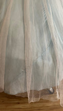 Load image into Gallery viewer, Stunning 1930’s Vintage Eggshell Blue Jacquard and Tulle Dress