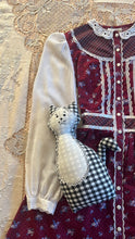 Load image into Gallery viewer, Childs 1970’s vintage Red Floral and Plaid Calico Jeunnes Filles Gunne Sax dress