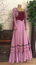 Load image into Gallery viewer, 1960’s Vintage Velveteen Gingham Black Label Gunne Sax Dress