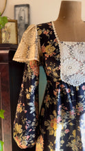 Load image into Gallery viewer, Rare 1970’s Vintage Blackberry and Morning Glory Calico dress by Young Edwardian