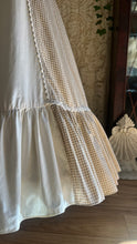 Load image into Gallery viewer, Soft and cozy 1970’s Vintage Beige Gingham and Poplin Gunne Sax Dress