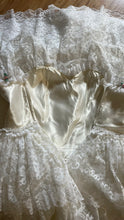 Load image into Gallery viewer, Stunning 1980’s Vintage White Satin and Tiered Lace Dream Dress