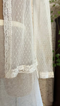 Load image into Gallery viewer, 1970's vintage sheer ivory net lace and pearls Gunne Sax cover up