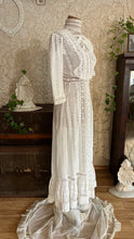 Load image into Gallery viewer, Antique 1900’s Edwardian White Eyelet Lace Dress