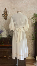 Load image into Gallery viewer, 1970's Vintage Bonnie Strauss Bone White Chiffon Secretary Dress