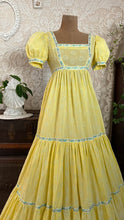 Load image into Gallery viewer, Handmade vintage Yellow Flocked Heart Wreath Voile Princess Dress
