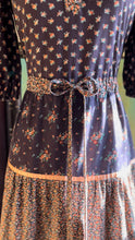 Load image into Gallery viewer, 1970’s Vintage Wild Rose Calico Drawstring Tent Dress by Young Edwardian