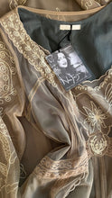 Load image into Gallery viewer, Old Stock 2000’s era Sage Green Embroidered Net and Cotton Dress by Nataya