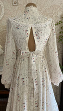 Load image into Gallery viewer, 1970’s vintage Blue Roses and Blueberry Print Voile Gunne Sax dress