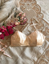 Load image into Gallery viewer, 1930’s 1940’s vintage pink satin bullet bra
