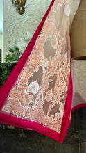 Load image into Gallery viewer, Homemade jeweled ombre pink silk chiffon and fuscia velvet robe