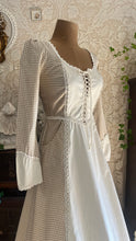 Load image into Gallery viewer, Soft and cozy 1970’s Vintage Beige Gingham and Poplin Gunne Sax Dress