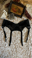 Load image into Gallery viewer, Perfect 1960’s vintage Black Lace Garter Belt by Empire Foundations