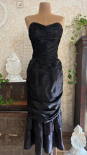 Load image into Gallery viewer, My Favorite 1980’s Vintage Black Satin Gunne Sax Mermaid Dress