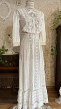 Load image into Gallery viewer, Antique 1900’s Edwardian White Eyelet Lace Dress