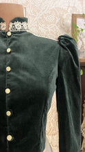 Load image into Gallery viewer, Fantastic Dark Sage Green Velveteen Cropped Gunne Sax Jacket