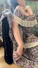 Load image into Gallery viewer, Absolutely Beautiful 1970’s Vintage Purple Floral Print Dress by Montgomery Ward