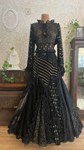 Load image into Gallery viewer, Outrageous 1970’s 1980’s Vintage Black and Gold Italian Dress