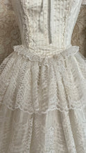Load image into Gallery viewer, Stunning 1980’s Vintage White Satin and Tiered Lace Dream Dress