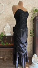 Load image into Gallery viewer, My Favorite 1980’s Vintage Black Satin Gunne Sax Mermaid Dress