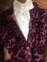Load image into Gallery viewer, Amazing Antique Victorian Burgundy Devore’ Velvet Jacket Bodice