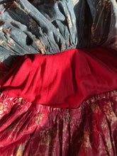 Load image into Gallery viewer, Incredible Handmade Vintage Calico and Velveteen Ruffle Skirt
