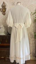 Load image into Gallery viewer, 1970's Vintage Bonnie Strauss Bone White Chiffon Secretary Dress