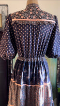 Load image into Gallery viewer, 1970’s Vintage Wild Rose Calico Drawstring Tent Dress by Young Edwardian