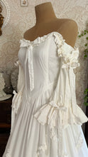 Load image into Gallery viewer, Fairytale 1984 Vintage Off the Shoulder White Cotton Bridal Gown by Laura Ashley