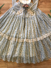 Load image into Gallery viewer, 1970’s Vintage Blue Rose Print Gunne Sax Dress