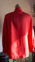 Load image into Gallery viewer, Darling 1970’s Vintage Cherry Red Pussy Bow Blouse I. Magnin