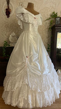 Load image into Gallery viewer, Spectacular 1980’s Vintage White Lace and Chiffon Mesh Dream Dress