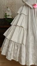 Load image into Gallery viewer, Fairytale 1980’s Vintage Old Stock White Floral Cotton Bridal Gown by Laura Ashley