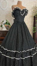 Load image into Gallery viewer, The 3 Shadows 1980’s Vintage Black and White Swiss Dot Gunne Sax Dress