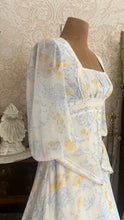 Load image into Gallery viewer, Beautiful 1970’s vintage White Voile Marigold Print Gunne Sax dress