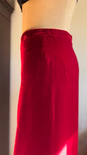 Load image into Gallery viewer, 1970’s Vintage Blood Red Velvet Bell Bottom Palazzo Pants