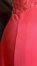Load image into Gallery viewer, Wonderful 1960’s Vintage Tangerine Orange Nylon and Lace Vanity Fair Slip Nightgown