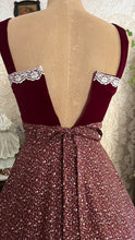 Load image into Gallery viewer, Perfect 1970’s Vintage Red Calico and velveteen Gunne Sax Maxi Sundress